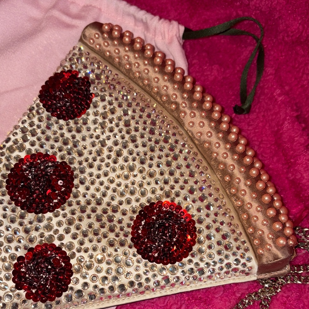 Kate Spade Pizza Slice Clutch with Red and Silver Accents - Picture 7 of 8